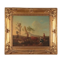 Landscape with Figures and Arming, Oil on Board, 17th Century