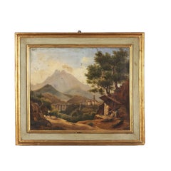 Antique Landscape with Figures and Bread Oven by Giacomo Micheroux, XIXth century