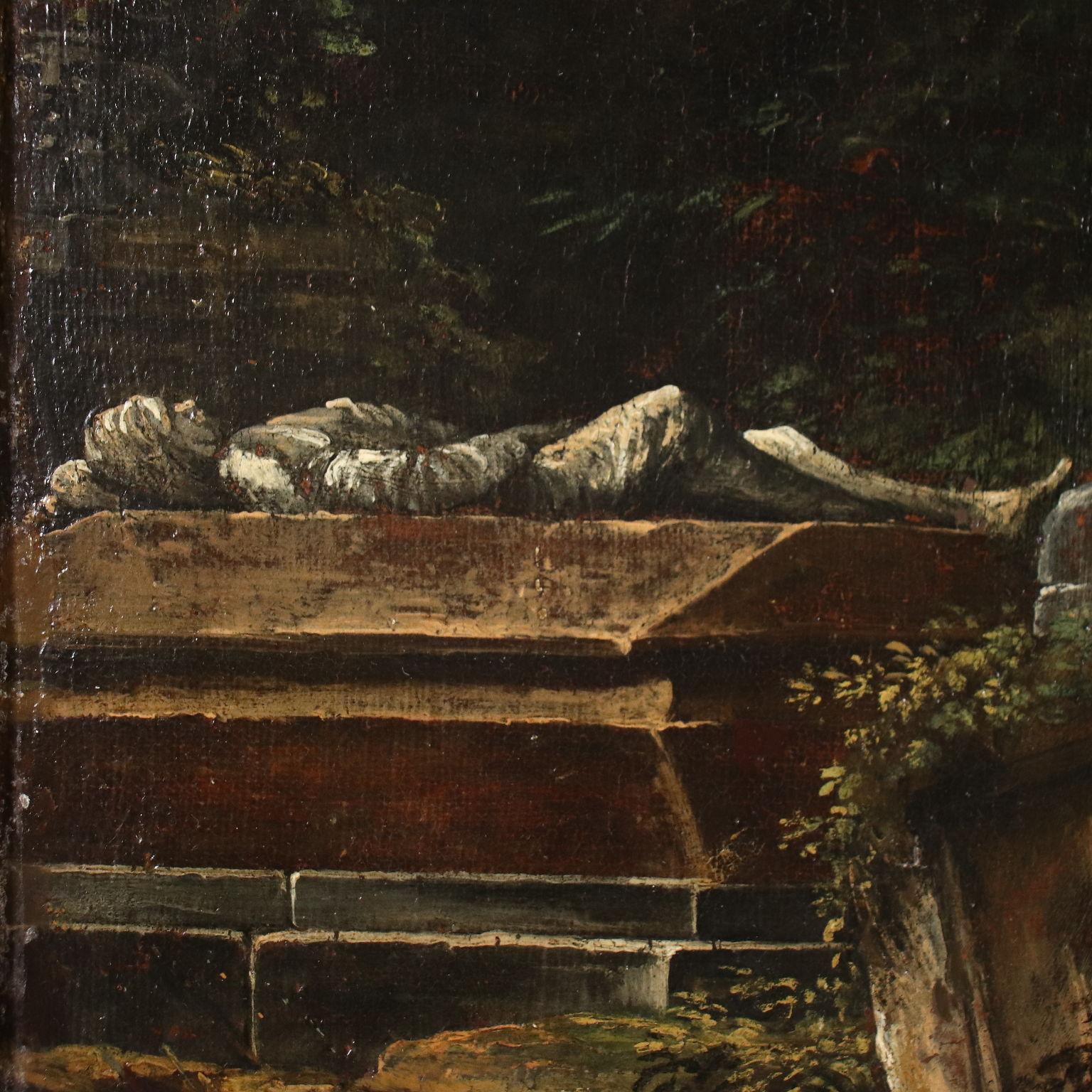 Paysage avec personnages et ruines, XVIIe, XVIIIe siècle en vente 1