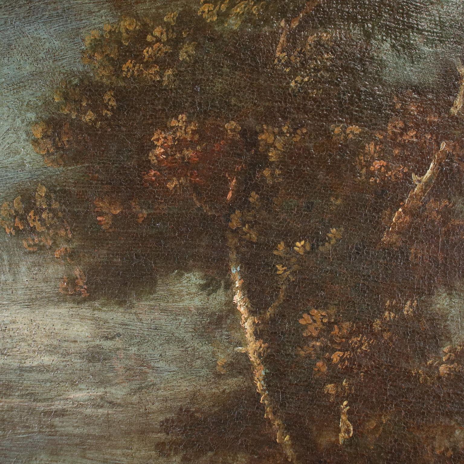 Landscape with Figures, oil on canvas, 1700s - Other Art Style Painting by Unknown