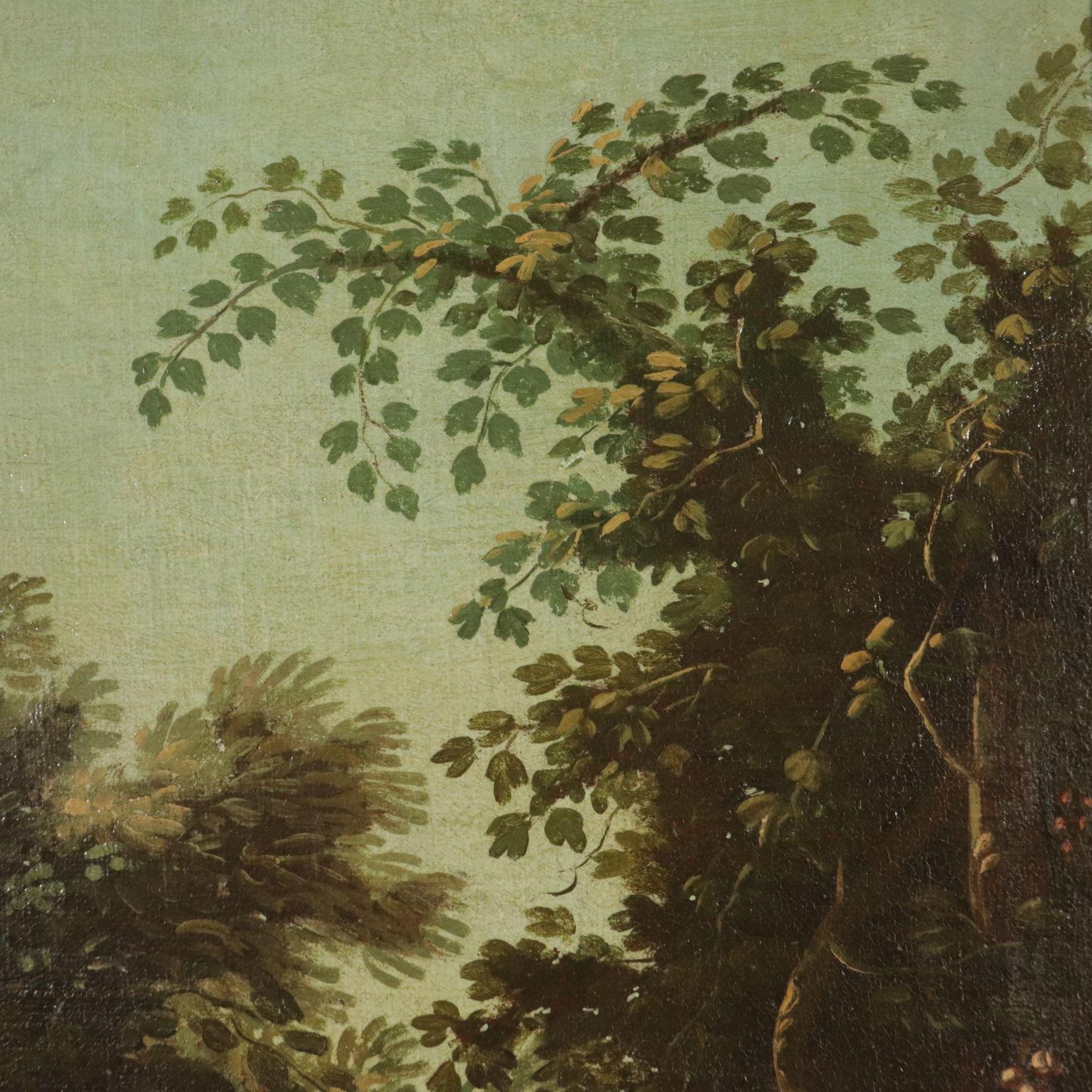 Landscape With Figures Oil On Canvas 17th 18th Century, The Grape Harvest 6