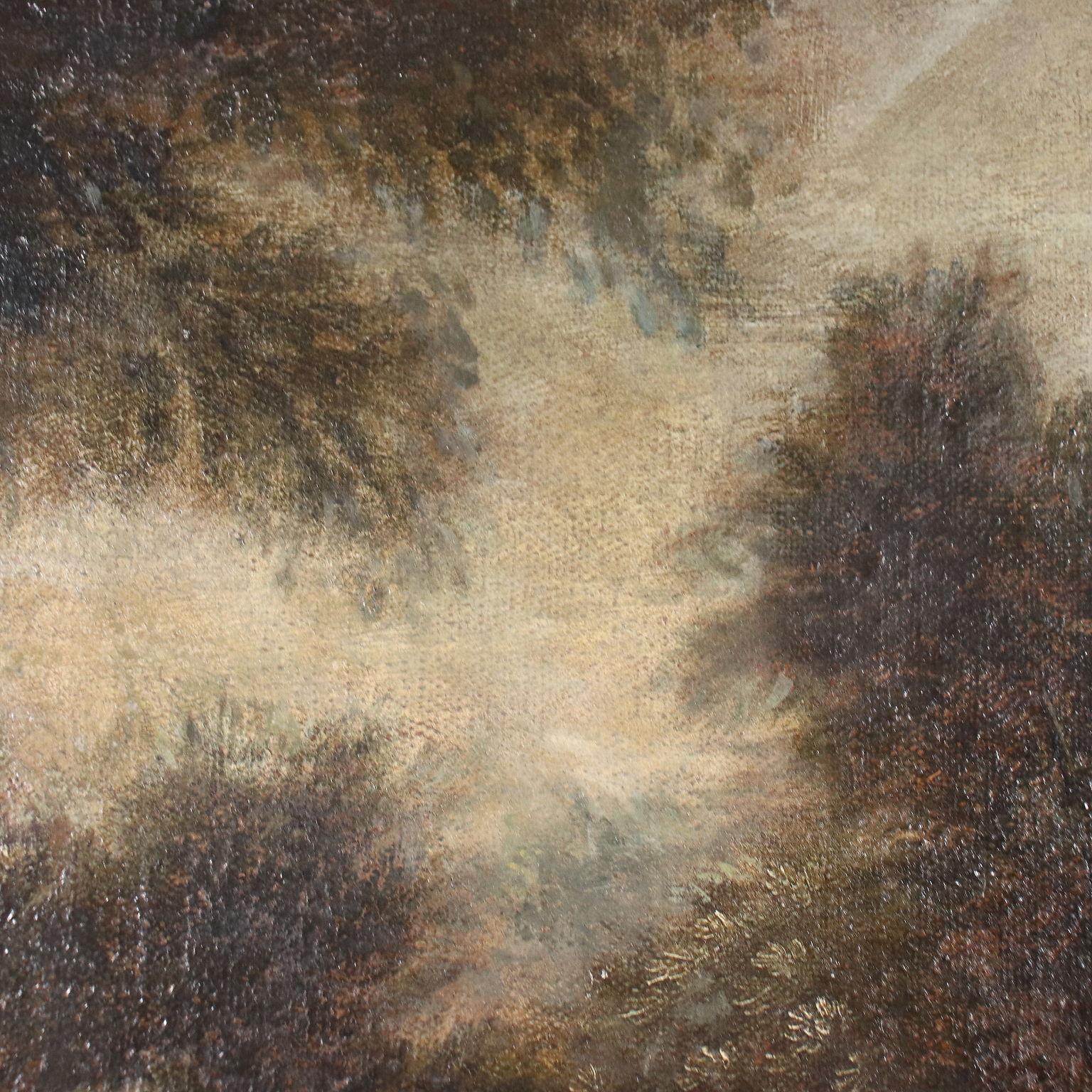 Landscape with Figures, oil on canvas, 18th century 1