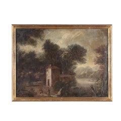 Landscape with Figures, oil on canvas, 18th century