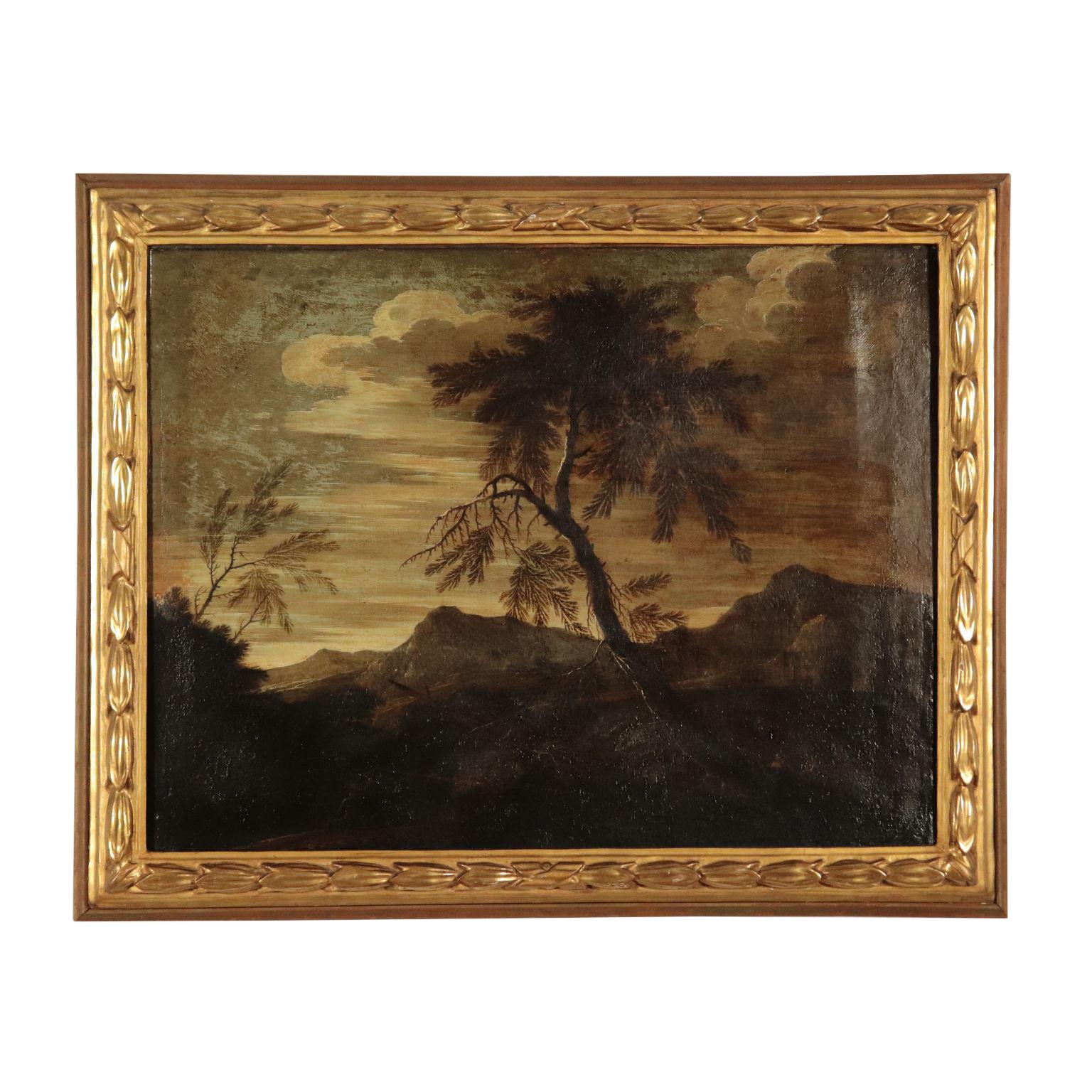 Unknown Landscape Painting - Landscape with Figures, Oil on Canvas, Italian School 17th Century
