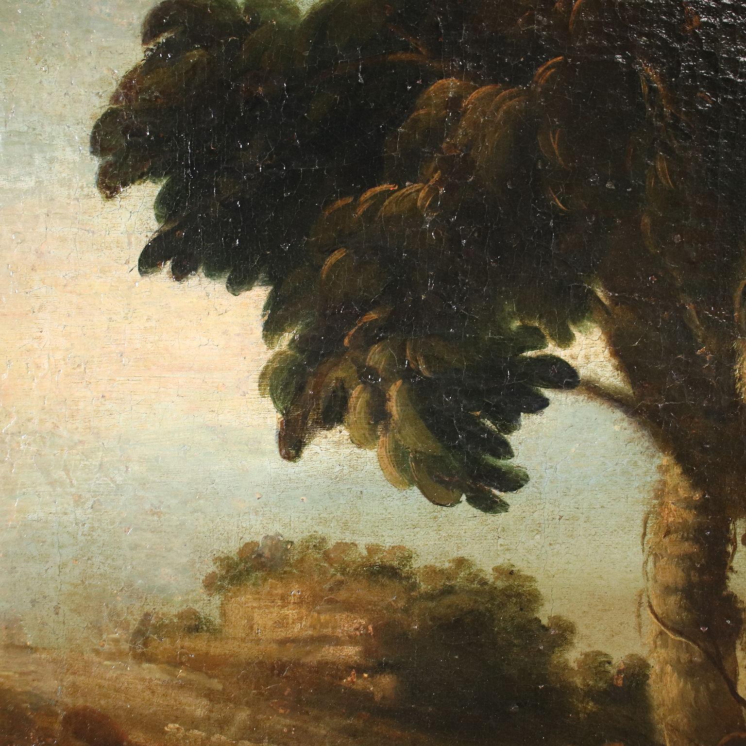 Paysage avec composition de fruits et d'oiseaux, XVIIIe siècle en vente 3