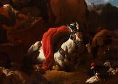 Landscape with Merchants Arranging the Goods - Oil Paint - Late 17th Century