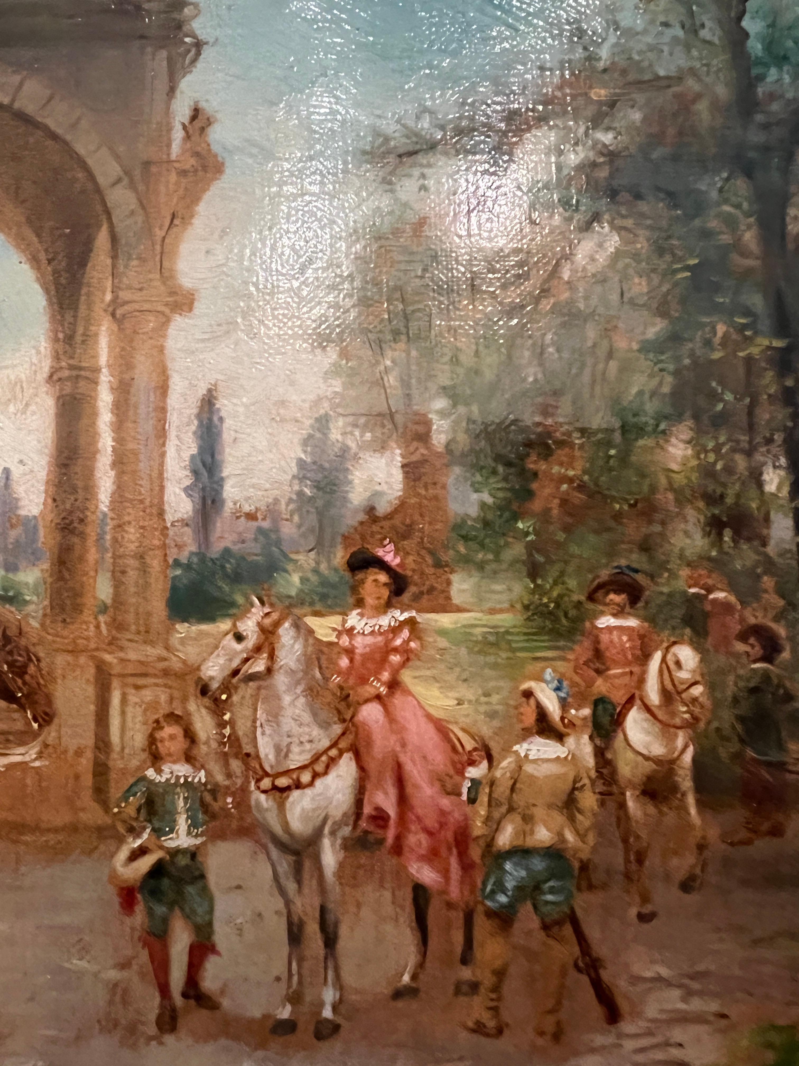 Landscape with riders and figures For Sale 2