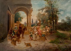 Landscape with riders and figures