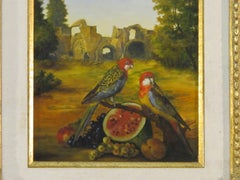 Landscape with Ruins, Parrots & Watermelon (painting) French School 19th Century