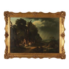 Antique Landscape with Shepherds and Herds, Oil on Canvas, 1842