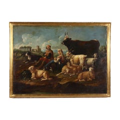 Landscape with Shepherds and Herds, XVIIth century