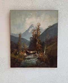 Landscape with stream and mountain