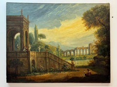 Antique Landscape with Temple ruins and figures