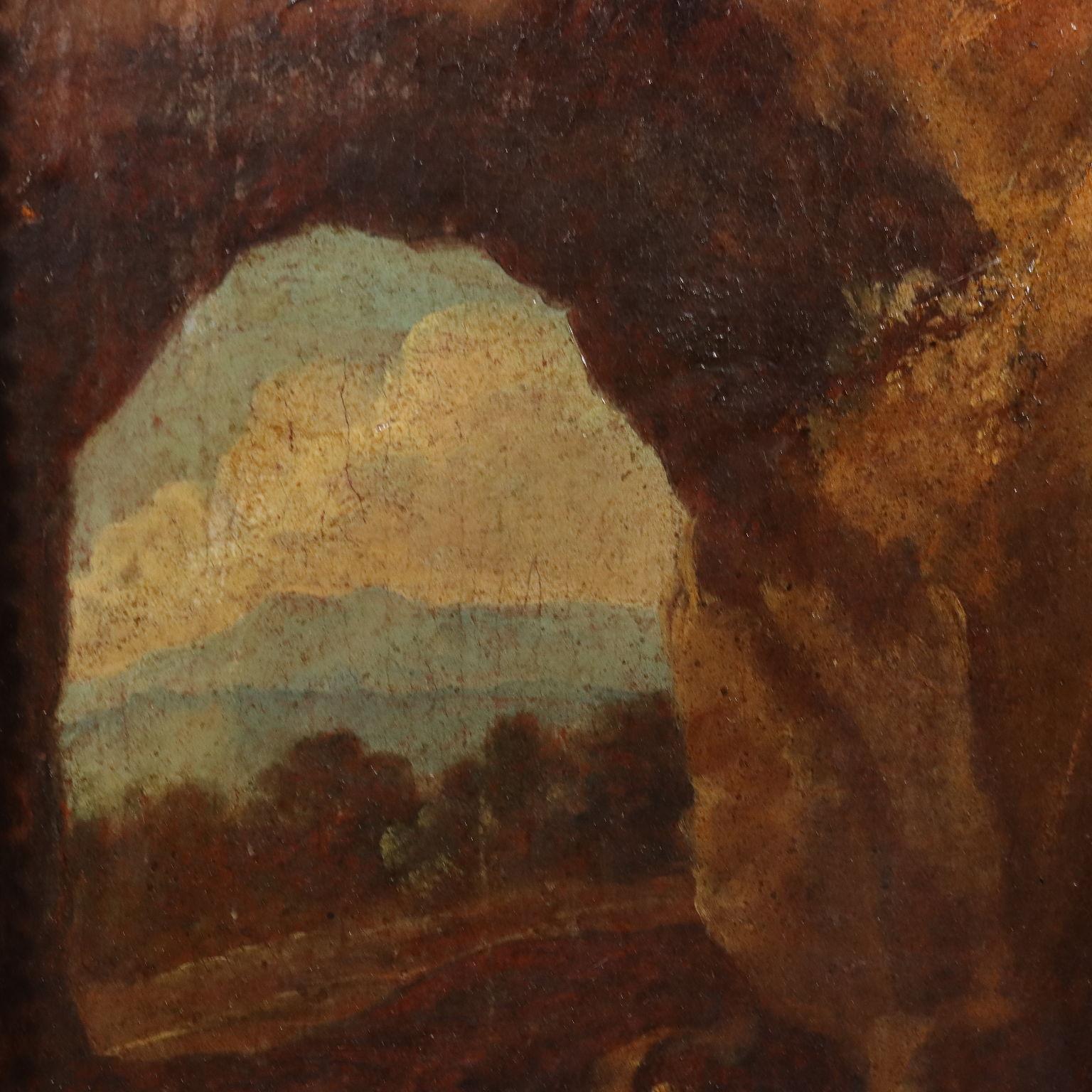 Landscape with the penitent St. Jerome, XVIIth - XVIIIth century For Sale 1