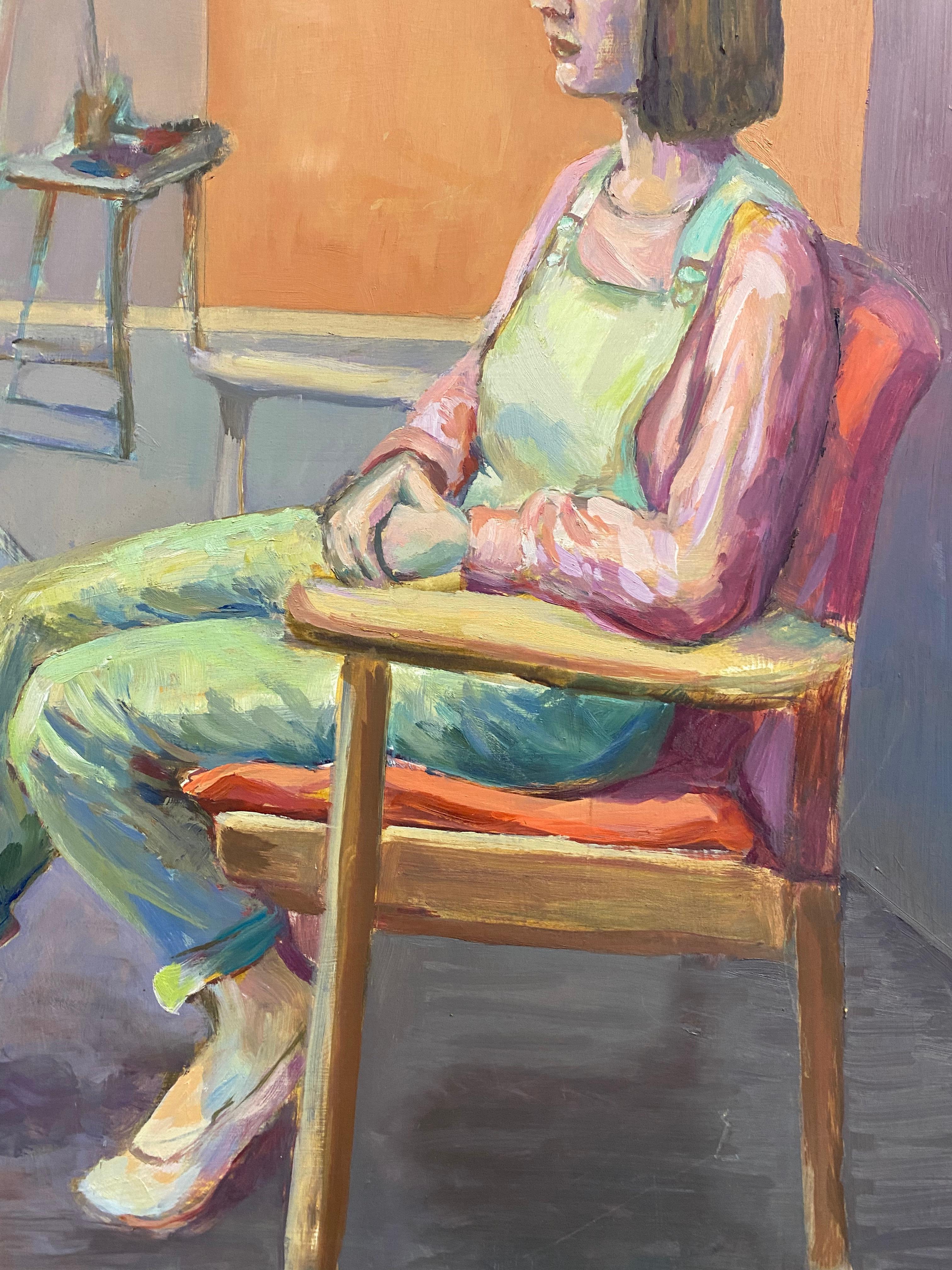 Large 1960's British Original Oil Painting, Female Artist For Sale 3