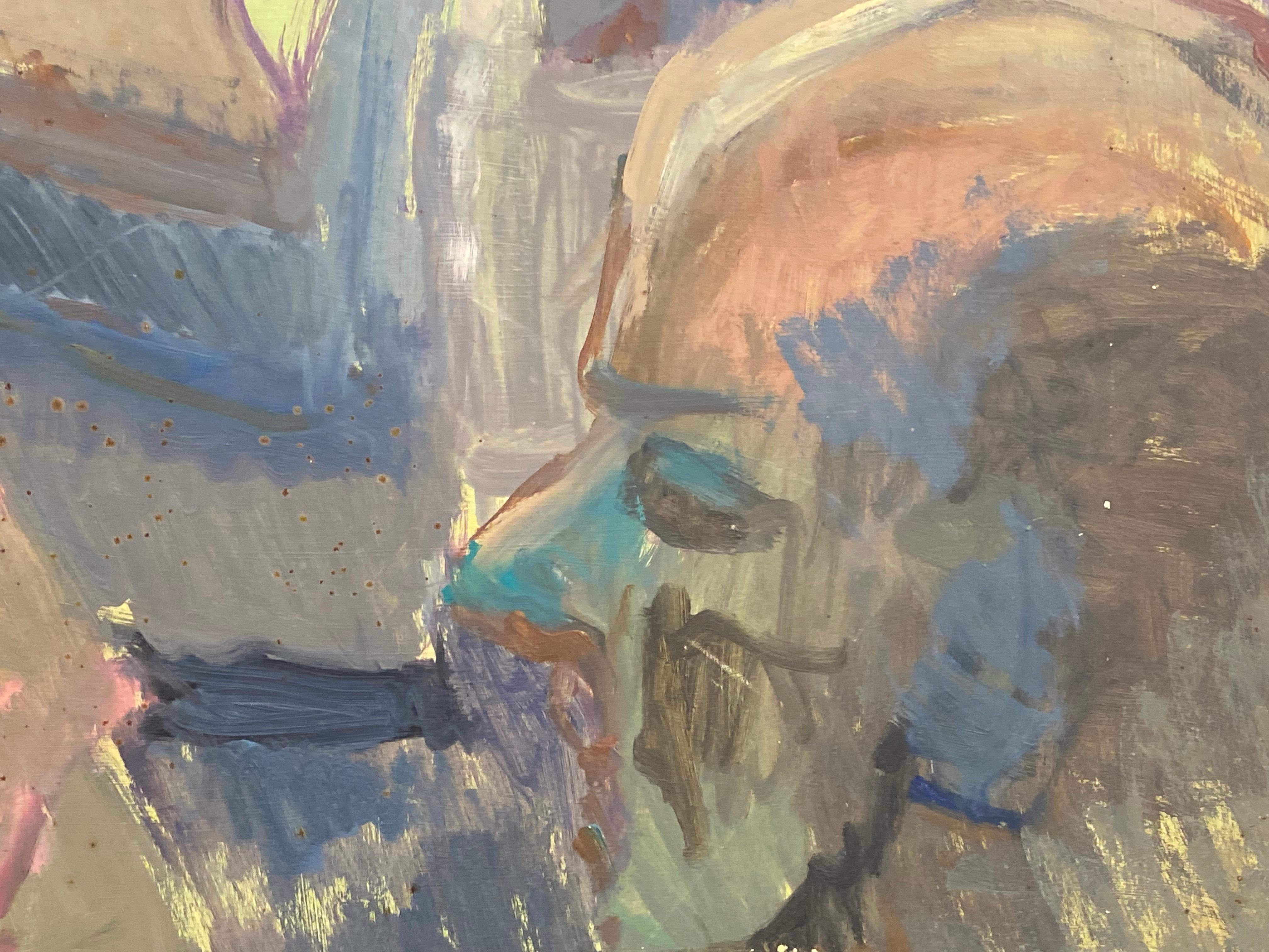 Artist: Beryl Darton (British circa 1960's).

Period: mid 20th century/ 1960's.

Medium: oil painting on board, unframed.

Size: 24 x 16 inches.

Condition: overall very good, a very few light scuffs to the surface but nothing really detrimental to
