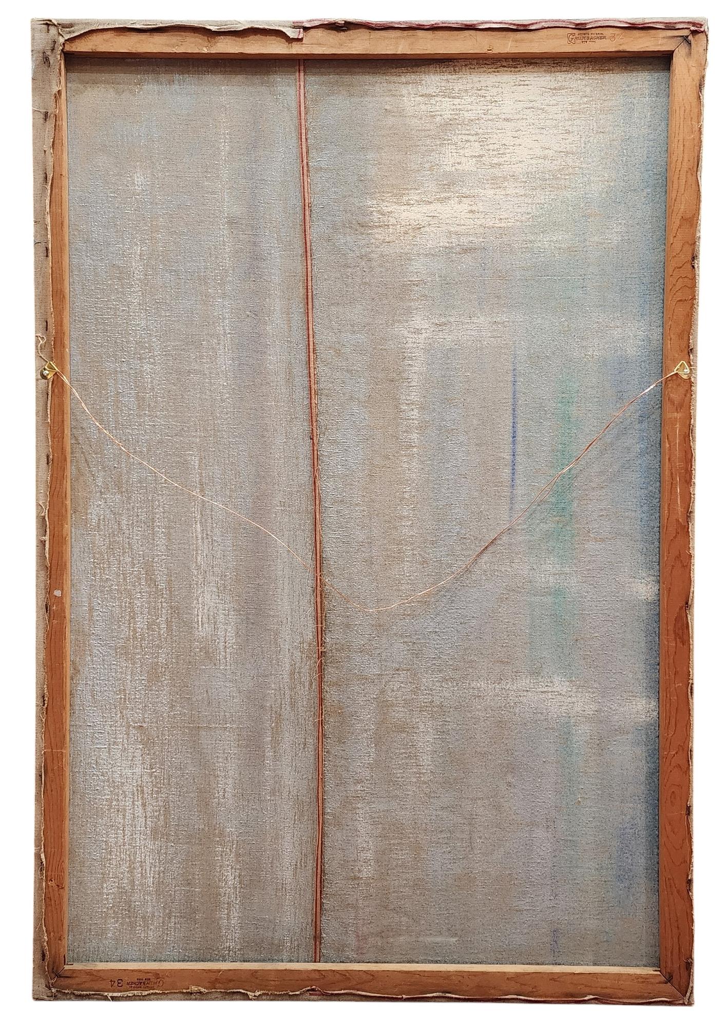 Grande olio astratto su tela degli anni '70, Modern Color, Hawaii - Painting Astratto di Unknown
