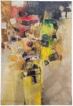 Large 1970s Abstract Oil on Canvas, Colorful Modern, Hawaii