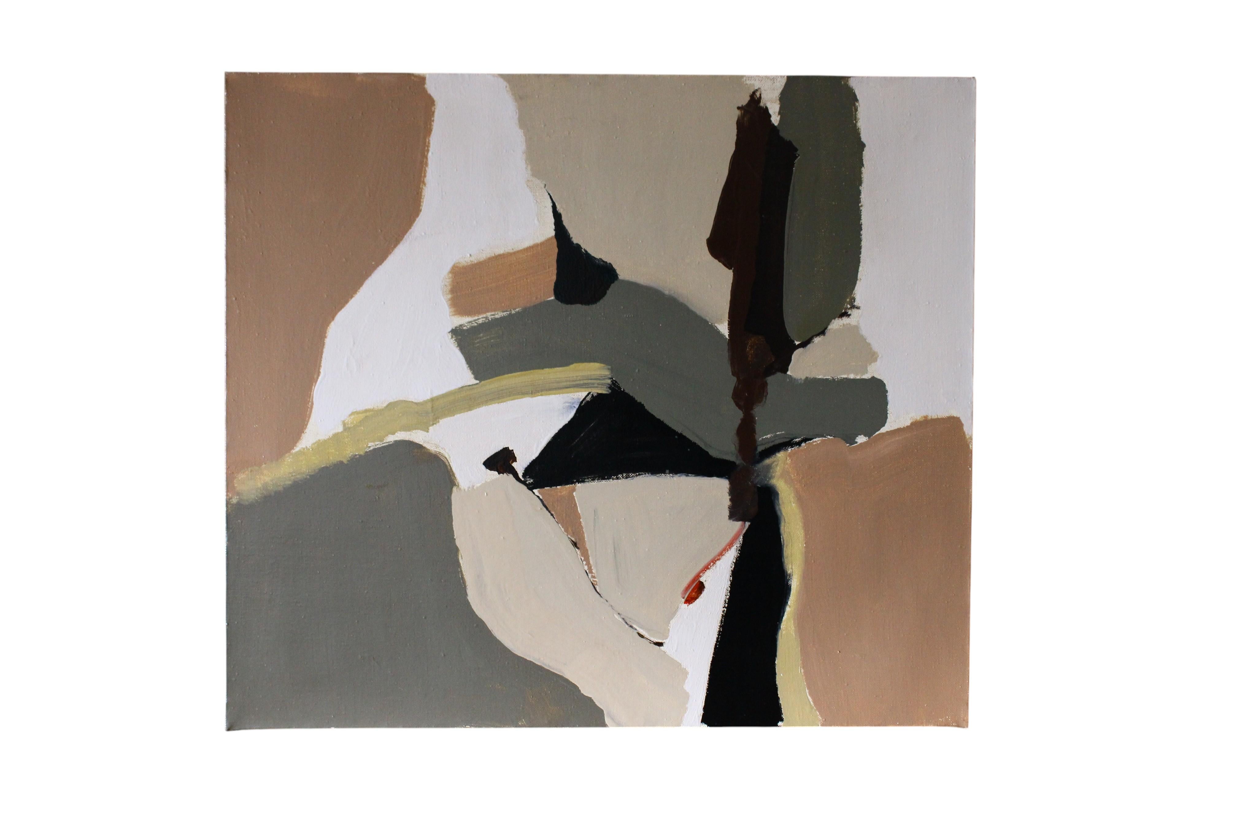 Gran cuadro al óleo abstracto vintage de los años 80 sobre lienzo