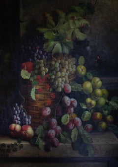 Large 20th Century Oil - Basket of Fruit