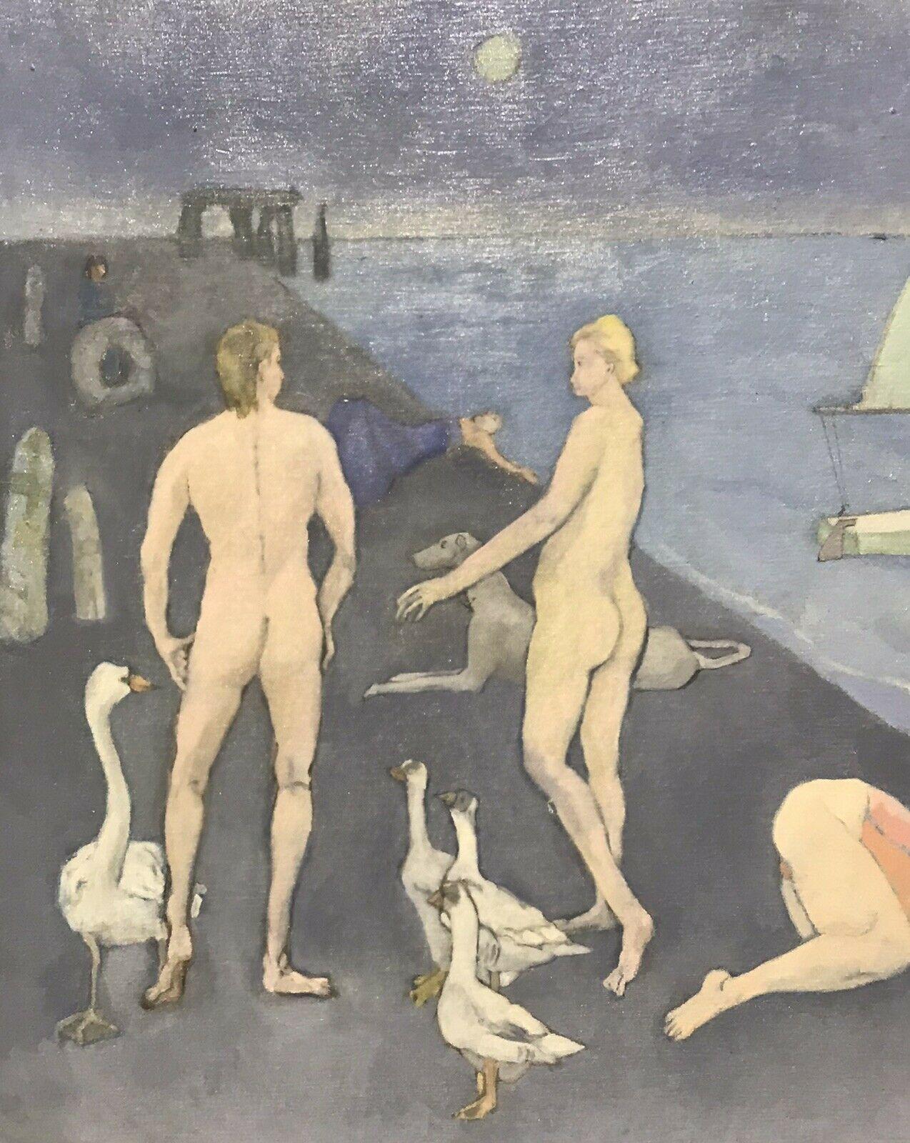 LARGE SURREAlisten OIL-MALE & FEMALE AUS dem 20. Jh. AUS dem 20. Jh. MIT SCHWARZEM HANDwerk (Surrealismus), Painting, von Unknown