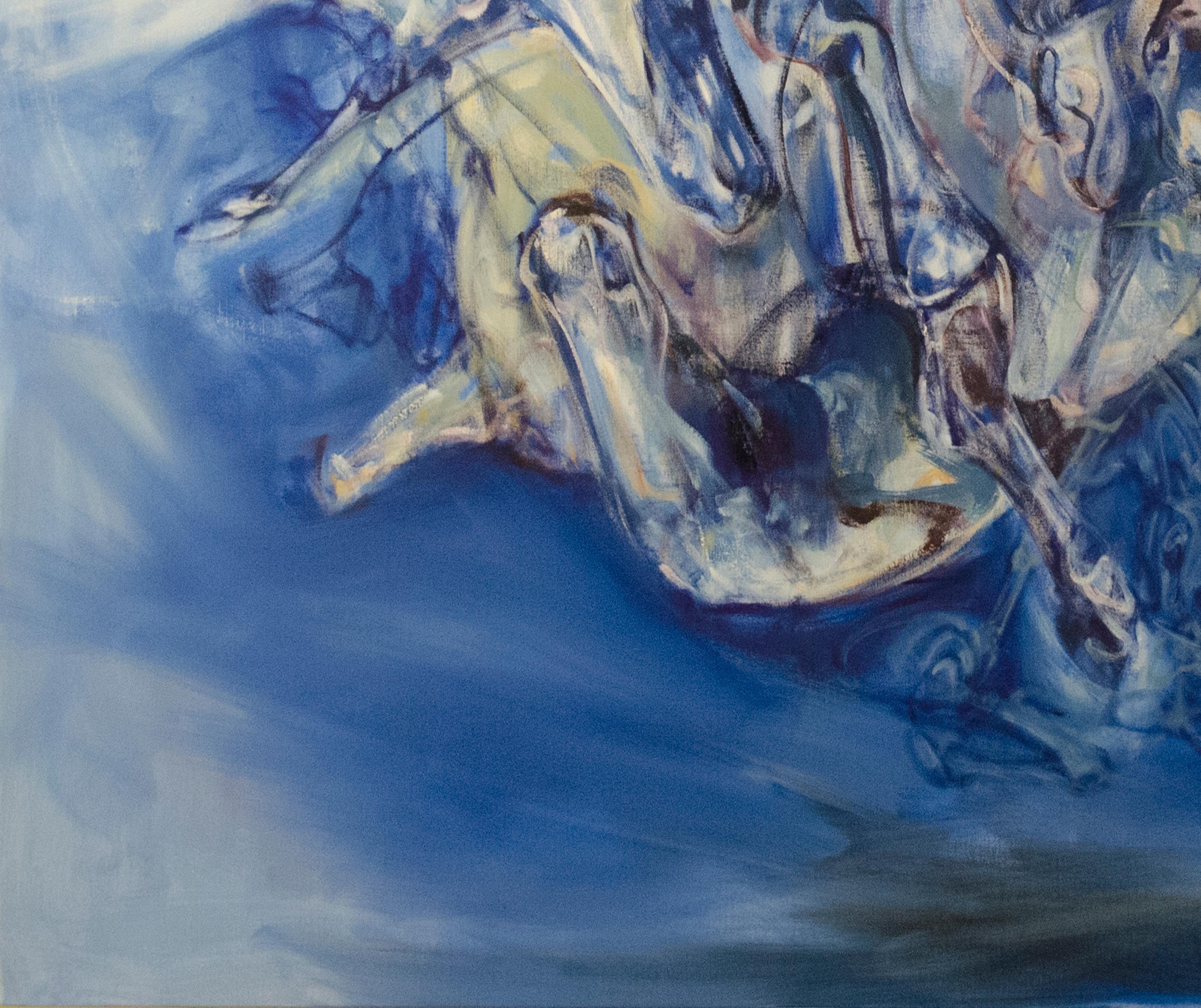 Große abstrakte Pferde, Öl auf Leinwand, Gemälde mit dem Titel „The Jump“ im Angebot 3
