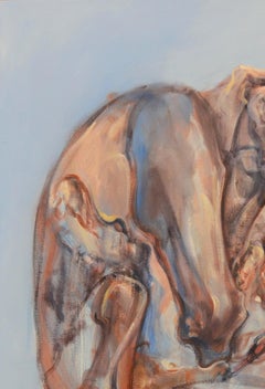 Large Abstract Oil on Canvas Horses Painting "The Heartbeat" by Igor Bogojevic