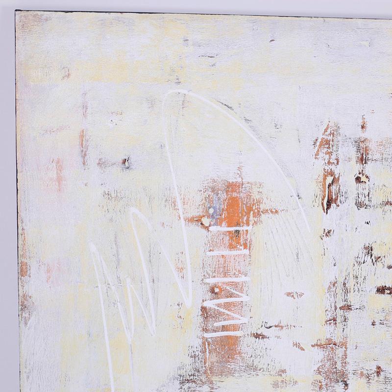 Pittura ad olio astratta di grandi dimensioni su tela - Painting di Unknown