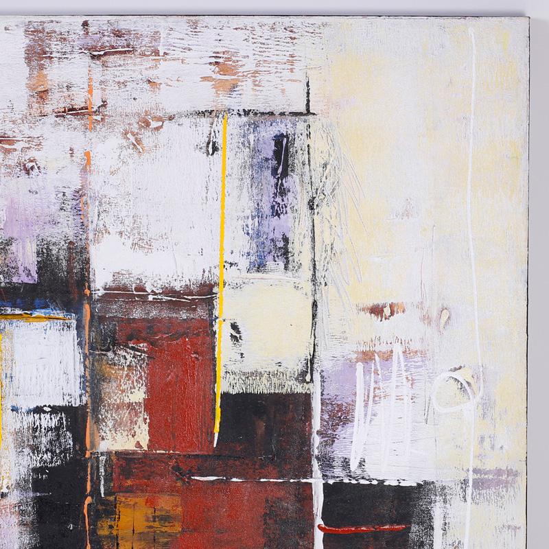 Pittura ad olio astratta di grandi dimensioni su tela - Painting Moderno di Unknown