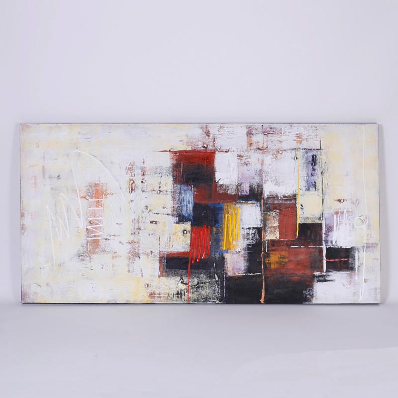 Unknown Abstract Painting - Large Abstract Oil Painting on Canvas