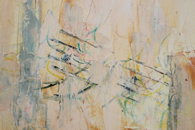 Unknown - Large Abstract Yellow and Blue Toned Texas Themed Figurative ...