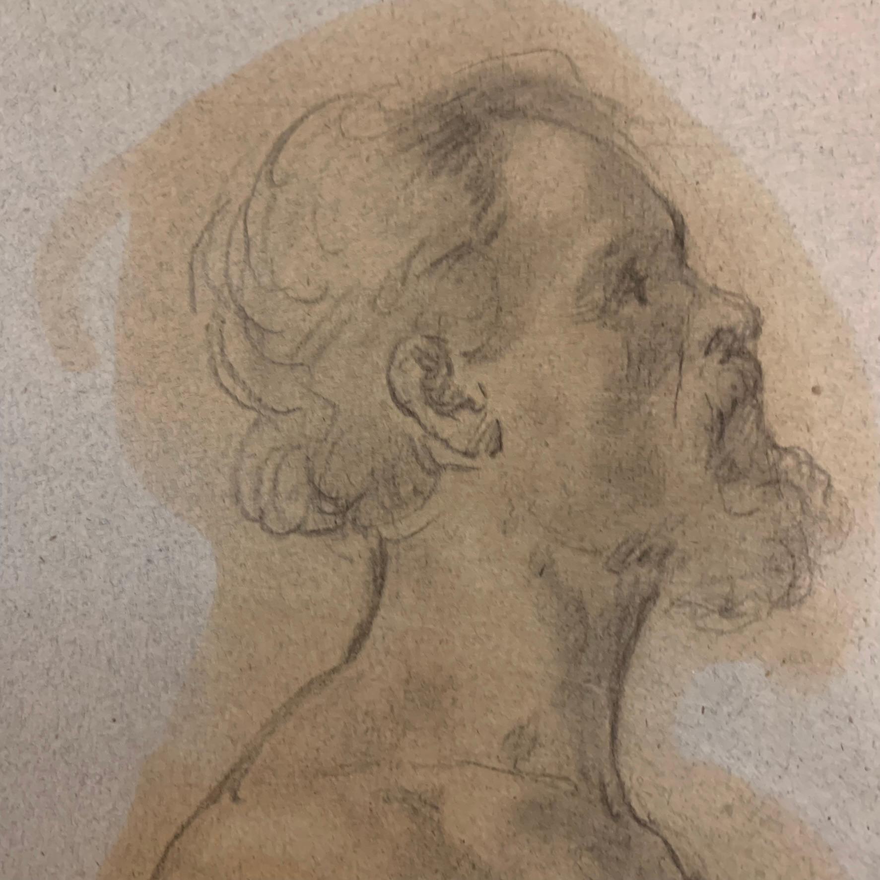 Large Academic Study Of The Nude: Handsome Man With A Beard. XIXcentury. 6