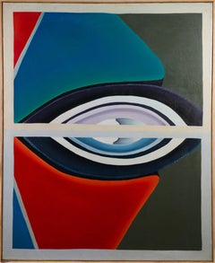 Large American Modernist Abstract Framed New York School Oil Painting