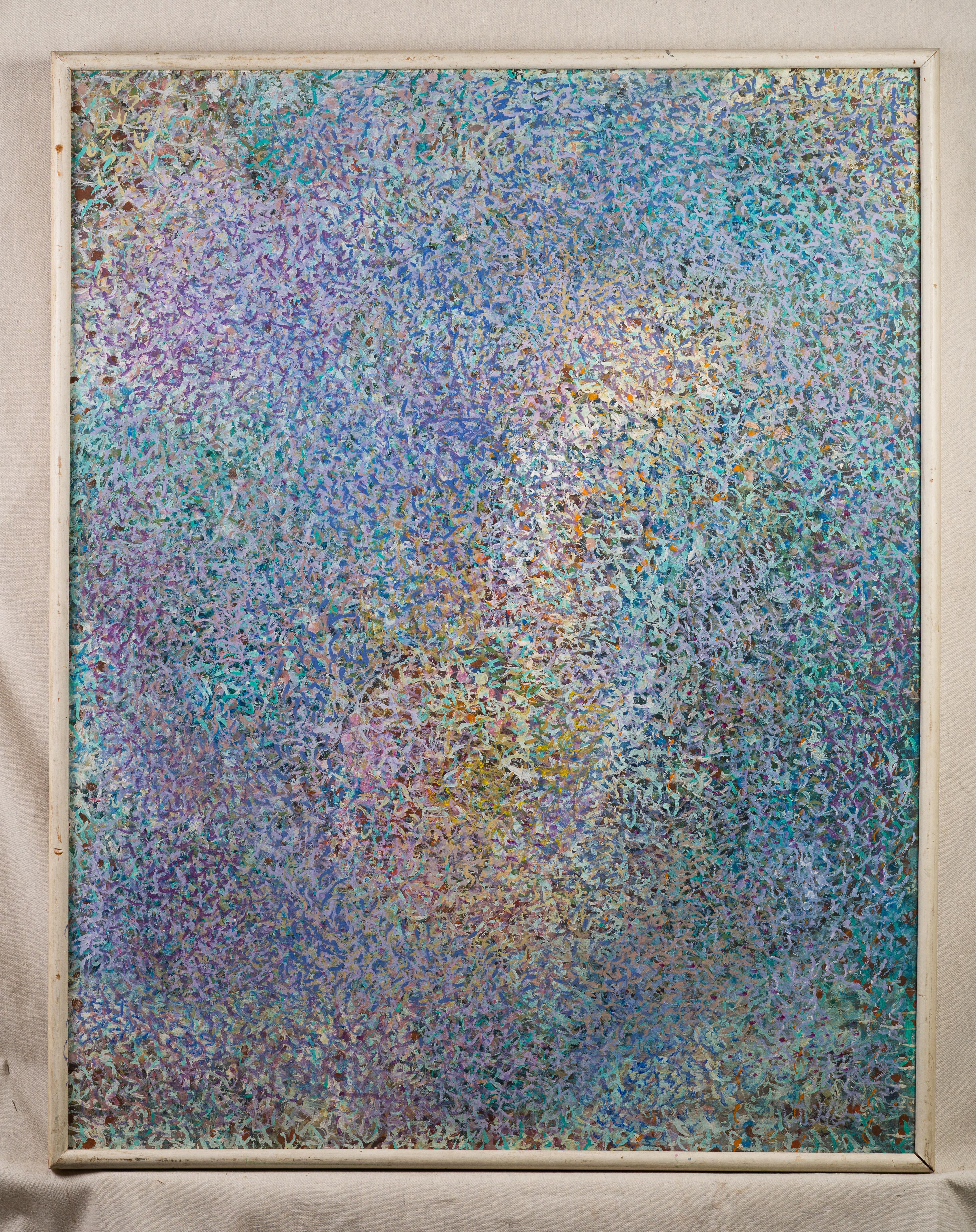 Grande quadro ad olio di scuola americana modernista espressionista astratto con cornice - Painting Espressionismo astratto di Unknown
