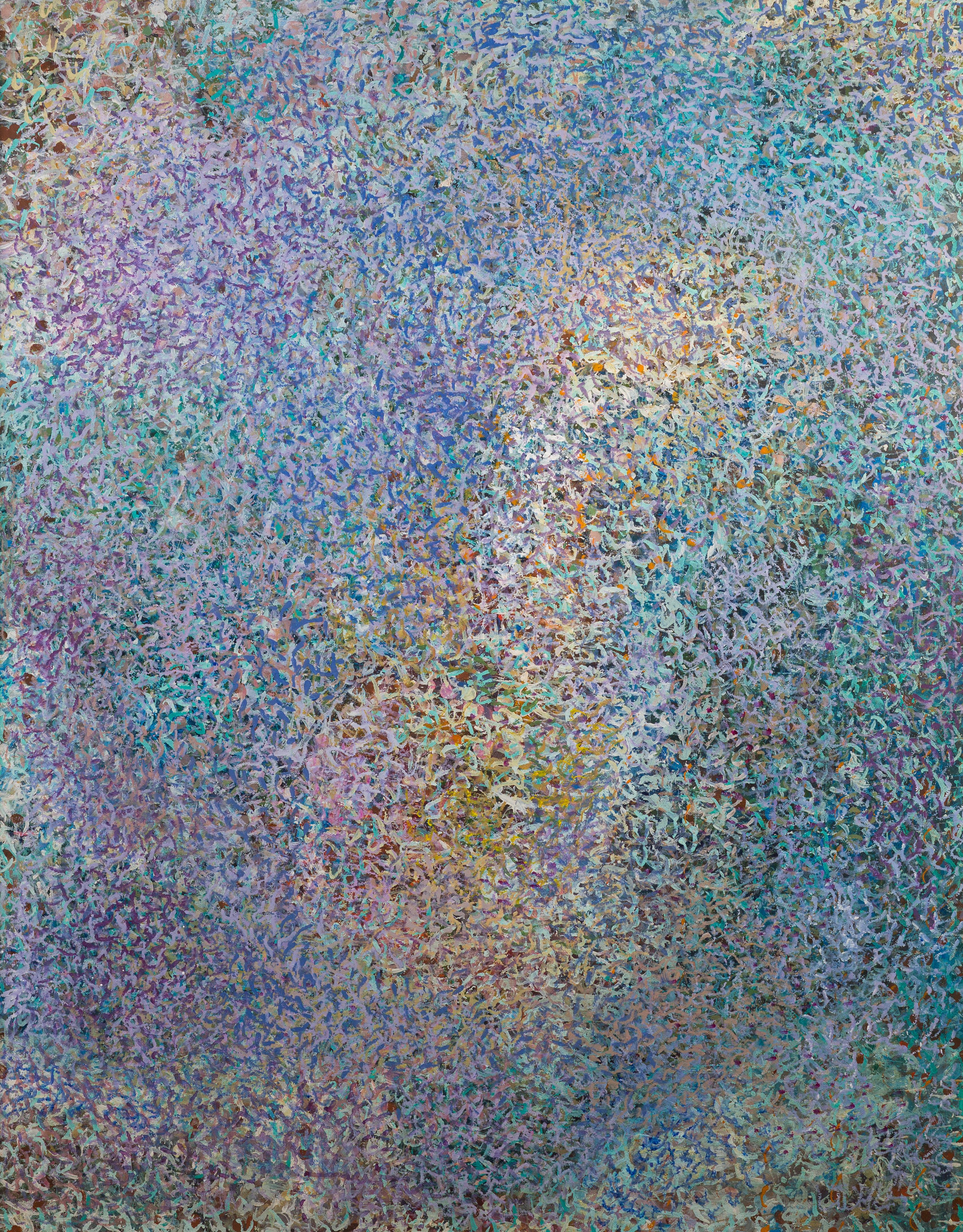 Immergiti nel mondo tumultuoso e ipnotico degli anni '60, un decennio di sconvolgimenti sociali e rivoluzioni artistiche. Questo quadro vintage è un'accattivante pittura a olio originale che racchiude l'energia grezza e la creatività sfrenata di