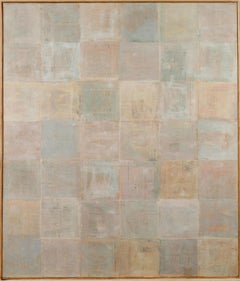 Large Antique American Minimalist Abstract Expressionist Framed Oil Painting