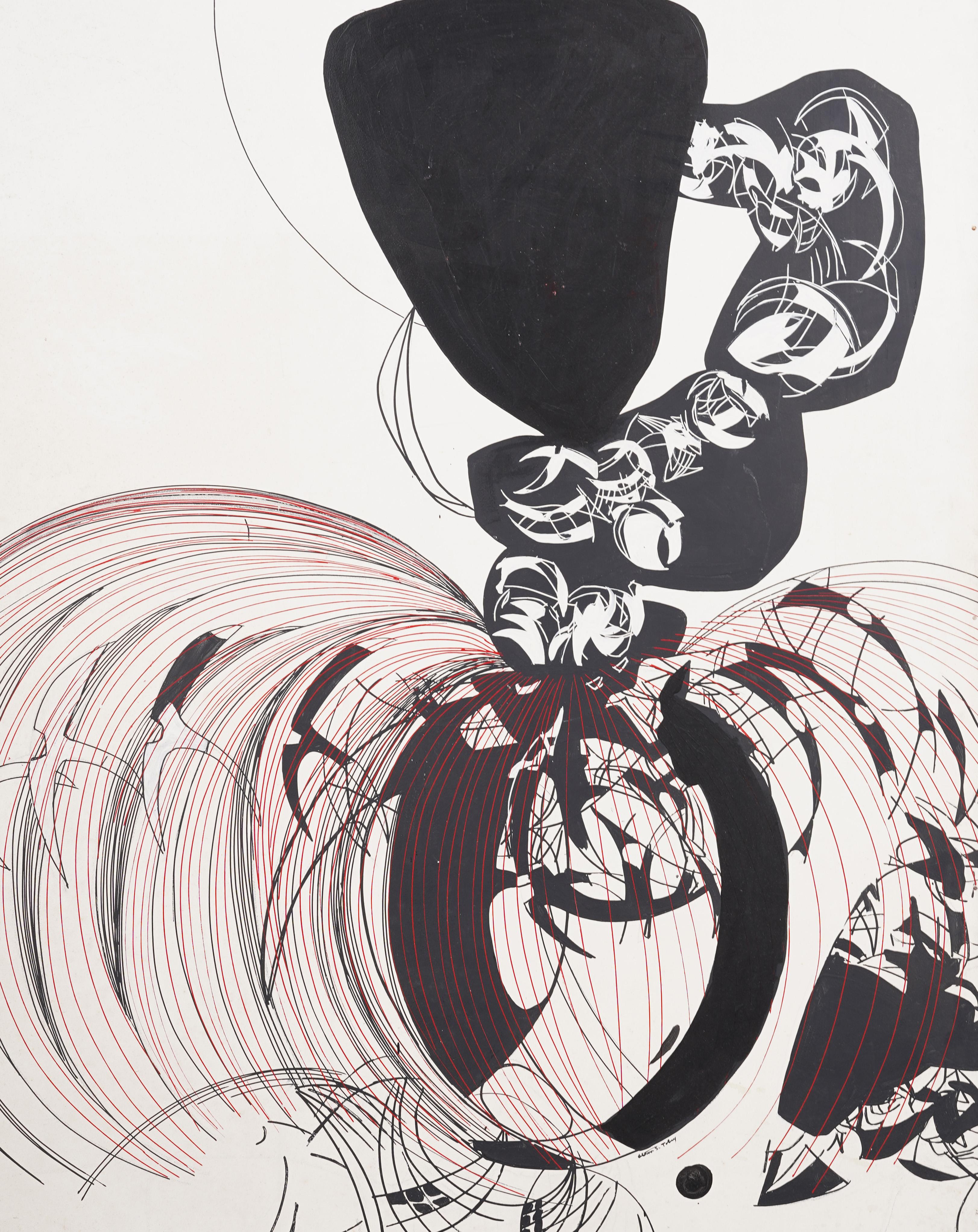 Gran cuadro al óleo enmarcado del Modernismo Abstracto Expresionista Americano Antiguo en venta 1