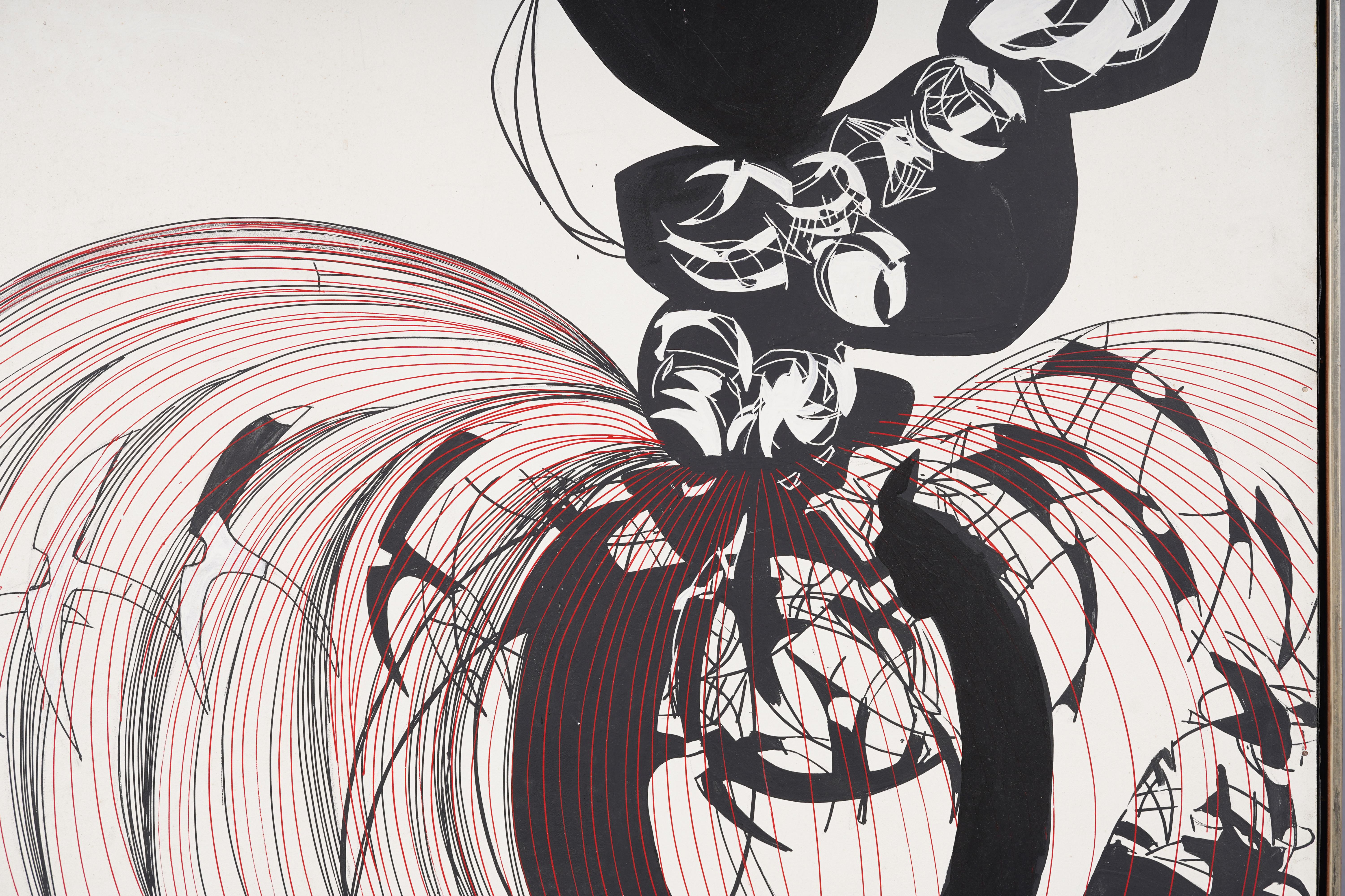 Gran cuadro al óleo enmarcado del Modernismo Abstracto Expresionista Americano Antiguo en venta 3