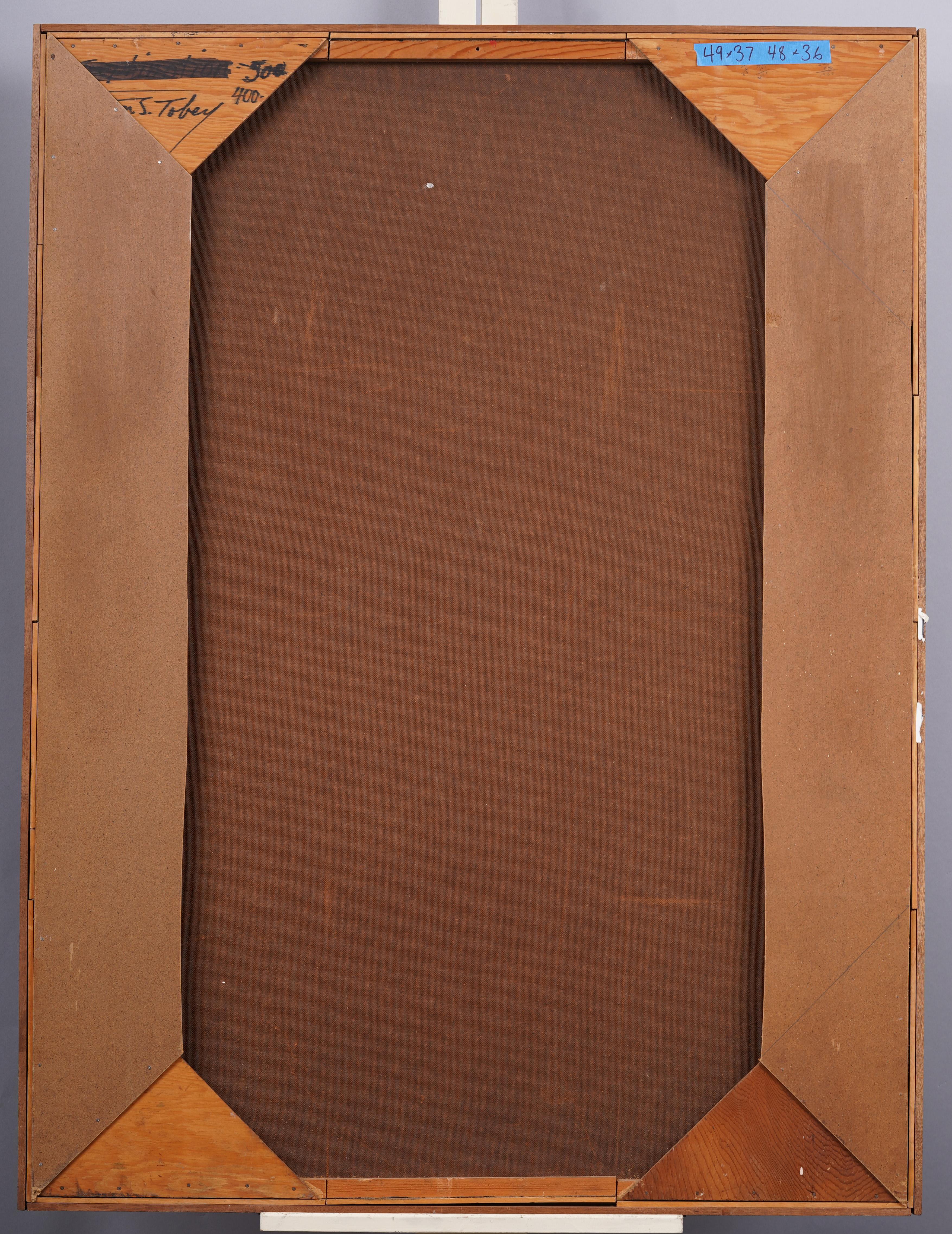 Gran cuadro al óleo enmarcado del Modernismo Abstracto Expresionista Americano Antiguo en venta 5
