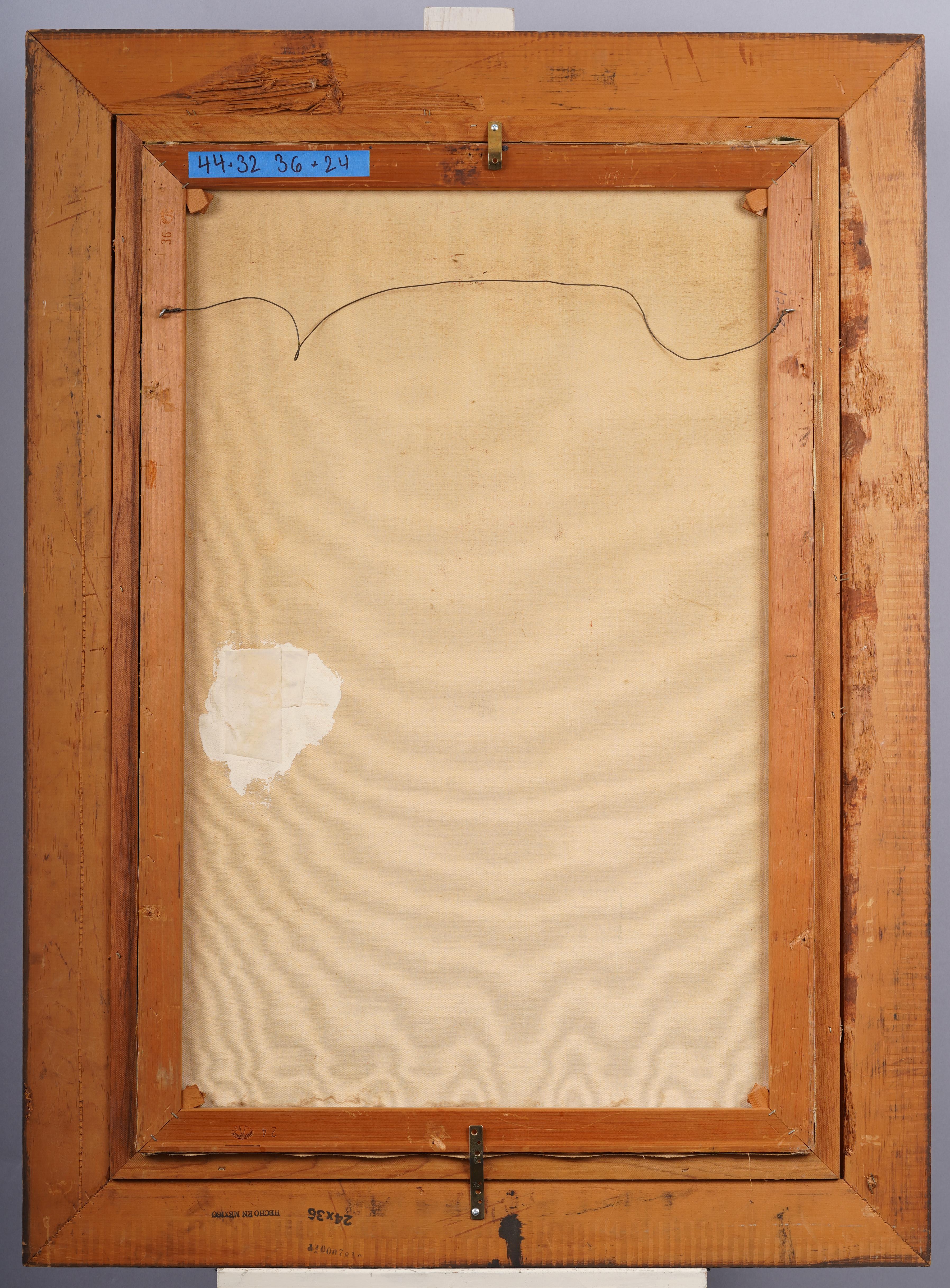 Grande pittura ad olio antica modernista americana con cornice e firma sulla natura morta floreale 3