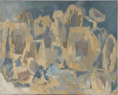 Large Antique American Modernist Mid Century Abstract Expressionist Painting