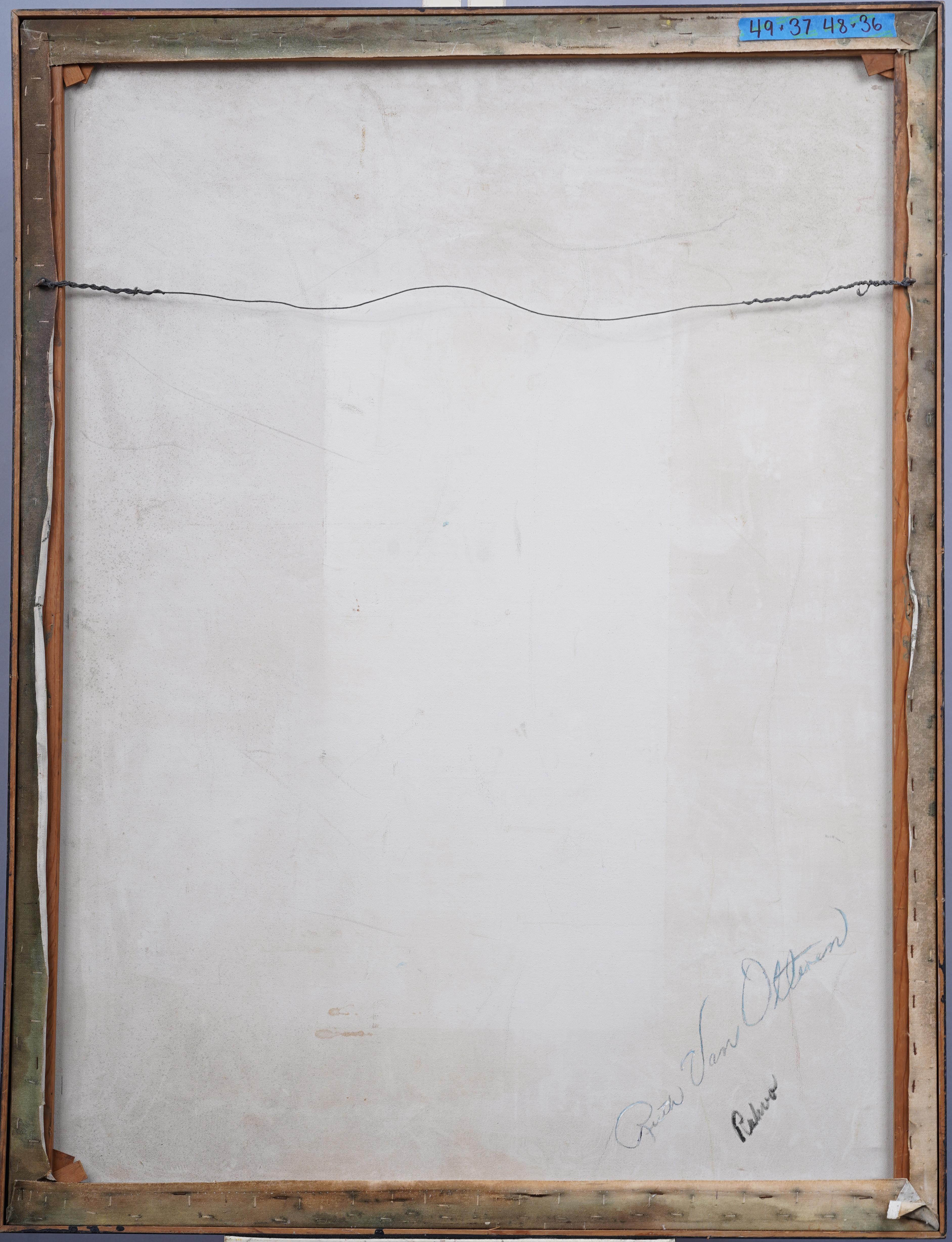 Pintura al óleo expresionista abstracta, modernista y antigua de la escuela americana 1