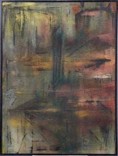 Pintura al óleo expresionista abstracta, modernista y antigua de la escuela americana