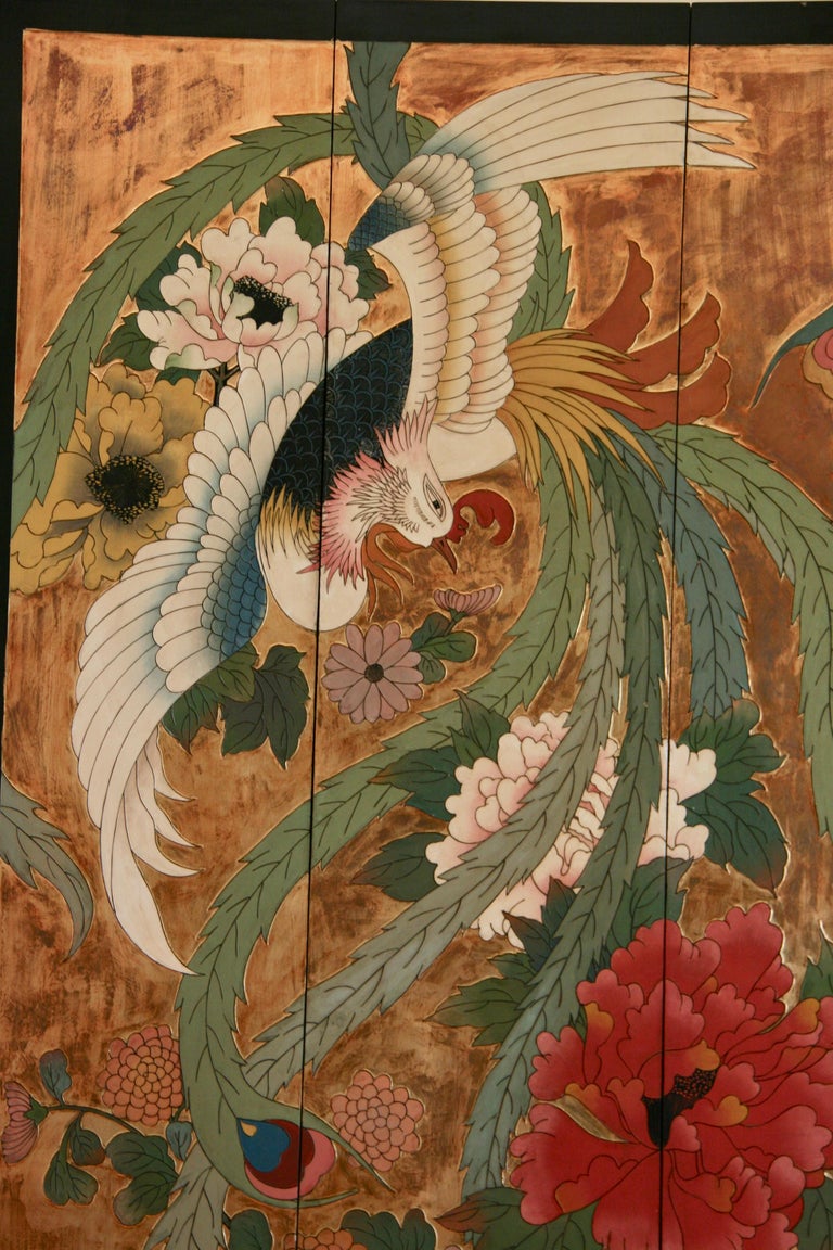 Unknown - Large Botanical Art Wall Panel, Painting For Sale at 1stdibs