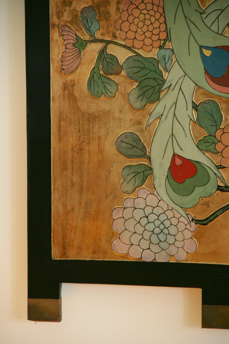 Unknown Large Botanical Art Wall Panel at 1stDibs