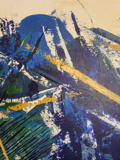 Gran Acrílico Expresionista Abstracto Contemporáneo sobre Lienzo.