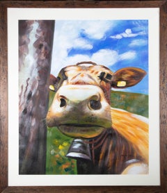 Large Contemporary Acrylic - Curious Cow