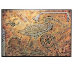 Large Earth Tonal Surrealist Animal Painting