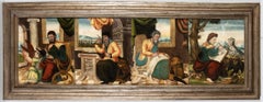 Grande dipinto figurativo a olio su tavola Ritratti dei 4 Evangelisti XVI secolo
