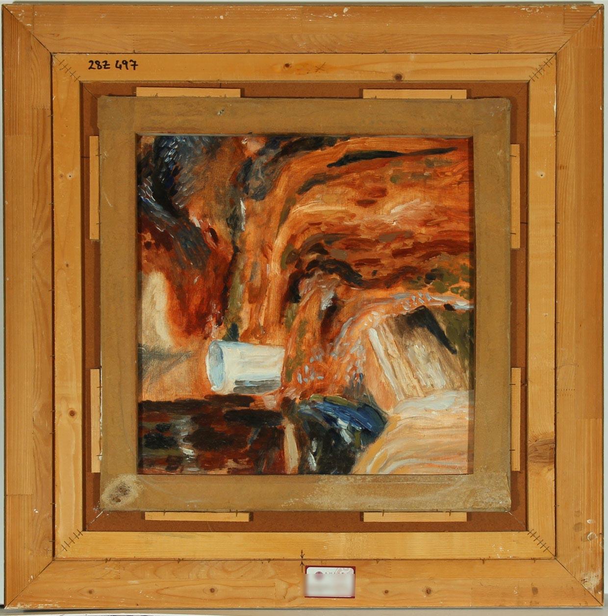 Olio contemporaneo con cornice di grandi dimensioni - Scena di strada impressionista - Landscape Painting Nero di Unknown